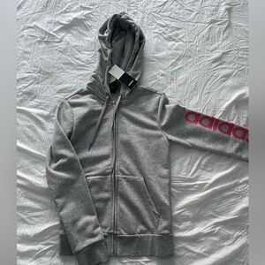 Adidas Zip Up Hoodie gray/pink